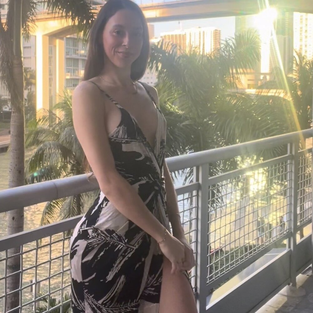 Black/Beige Tropical Maxi Slit Dress
